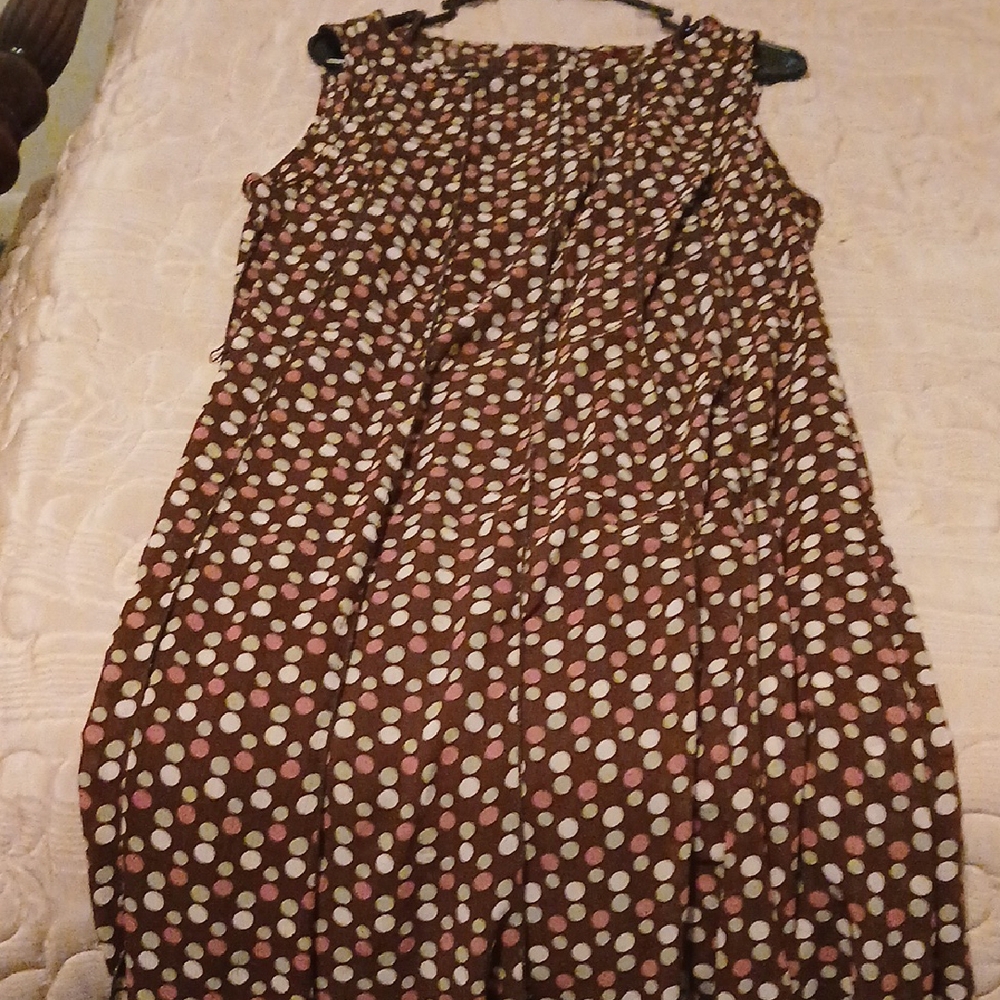 Polka Dot Brown Midi Dress